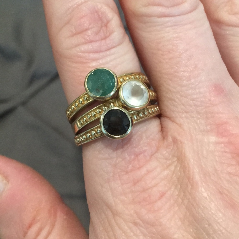 Elegant Gold and Gemstone Ring Set